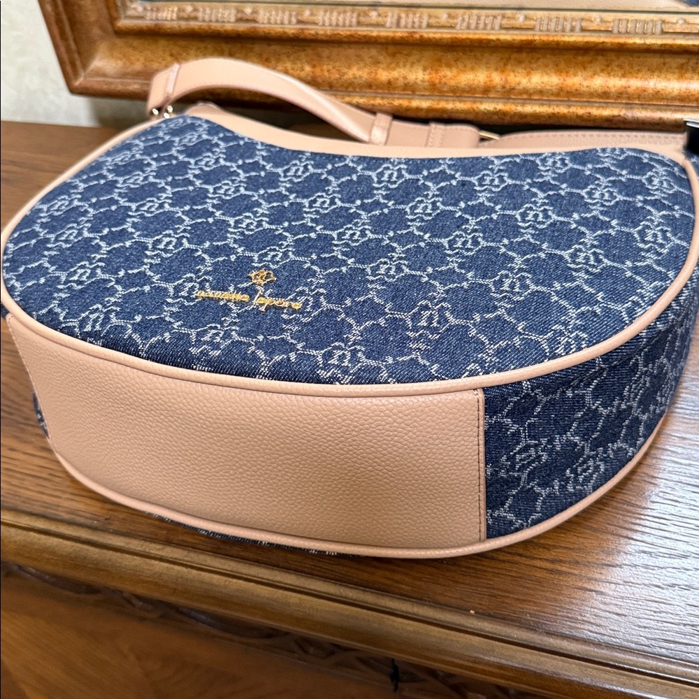 Nanette Lepore Blue Patterned Shoulder Bag. Removeable  handle & crossbody strap - Picture 10 of 16
